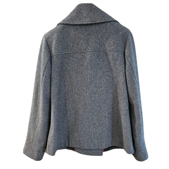 Womens Double Breasted Peacoat Wool Blend Jacket/Coat Charcoal Gray Size Large - Picture 2 of 6